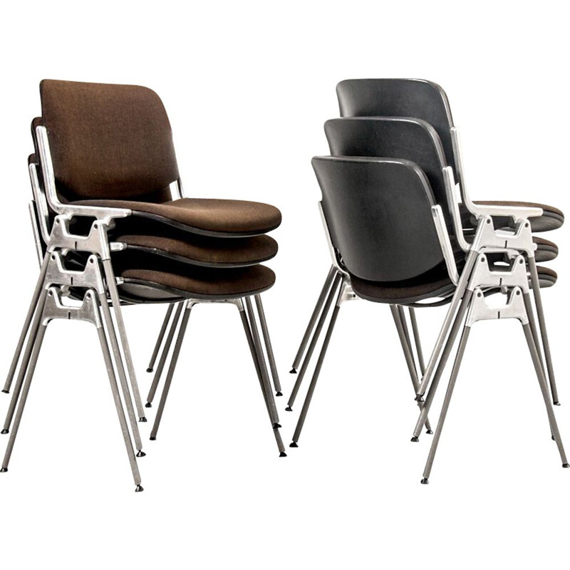 Set van 6 vintage DSC 106 stoelen van Giancarlo Piretti voor Castelli, Italië, 1960