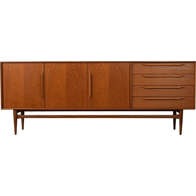 Vintage Sideboard in teak veneer Scandinavian Heinrich Riestenpatt, designed in Germany, 1960