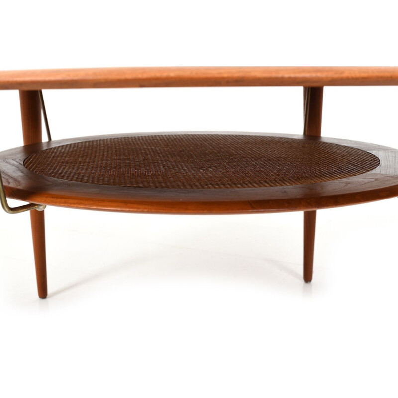 Vintage Round Coffee Table by Peter Hvidt & Orla Mølgaard-Nielsen Danish 1955