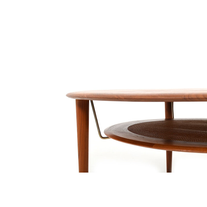 Vintage Round Coffee Table by Peter Hvidt & Orla Mølgaard-Nielsen Danish 1955