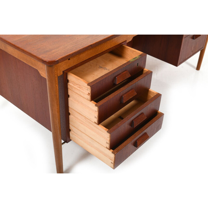 Vintage teak and oak desk, Denmark 1950