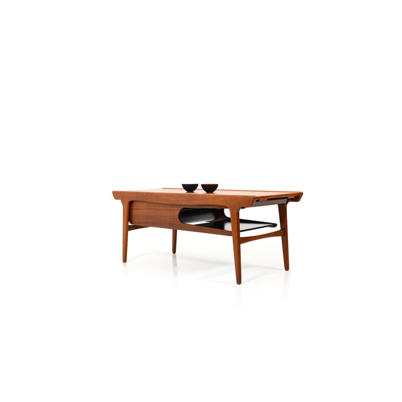 Mid Century Teak Table with Formica Inlays Danish 1960