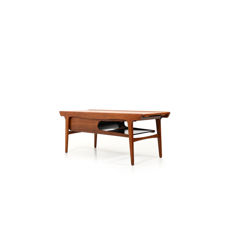 Mid Century Teak Table with Formica Inlays Danish 1960