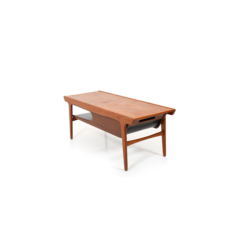 Mid Century Teak Table with Formica Inlays Danish 1960