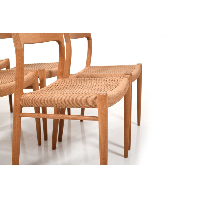 Set of 6 vintage Dining Chairs Model 75 by Niels Otto Møller for J.L. Møllers Danish 1960