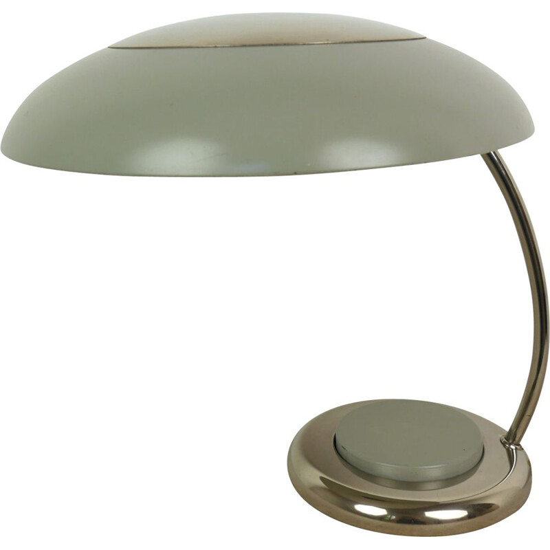 Vintage Gray Metal Table Lamp, Germany, 1960