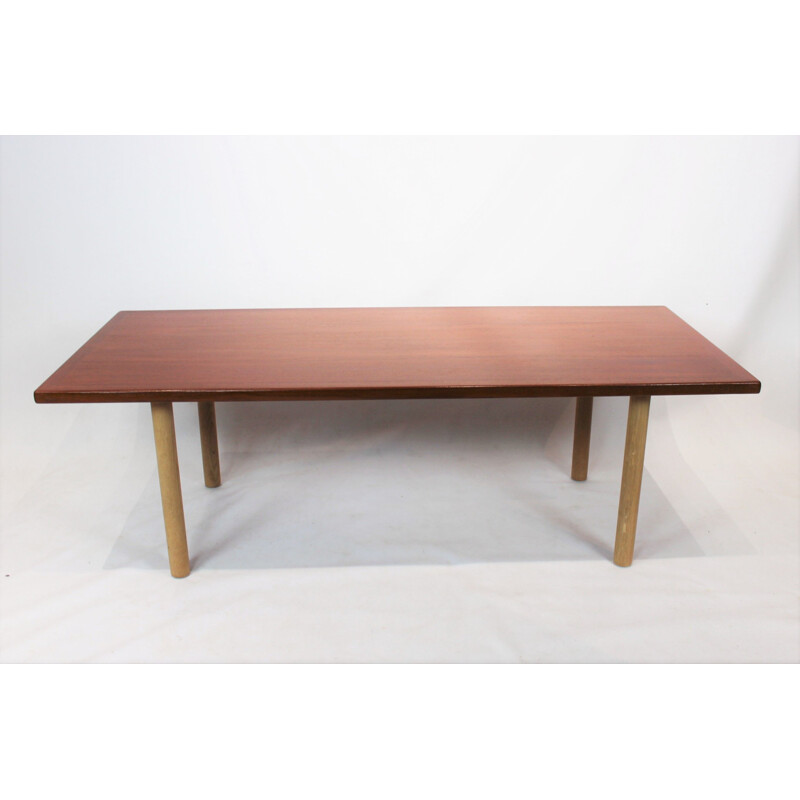 Vintage teak en eiken salontafel van Hans J. Wegner voor Andreas Tuck, 1960