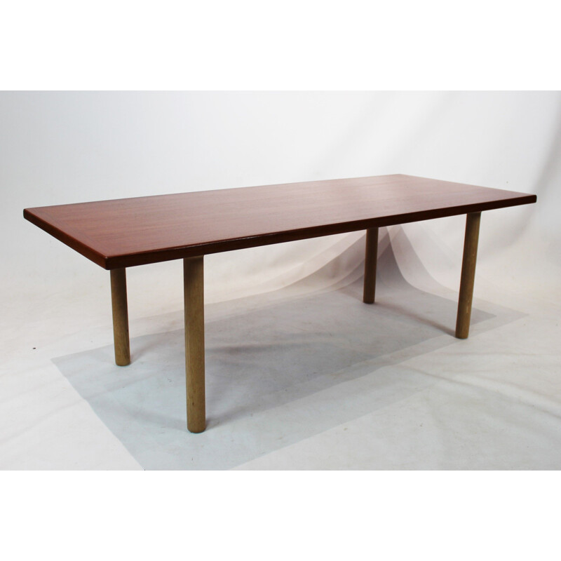Vintage teak and oak coffee table by Hans J. Wegner for Andreas Tuck, 1960