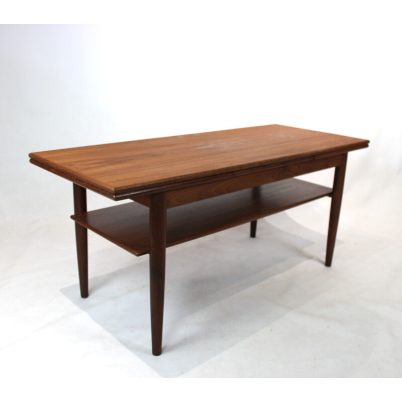 Vintage teak extendable coffee table, Denmark 1960