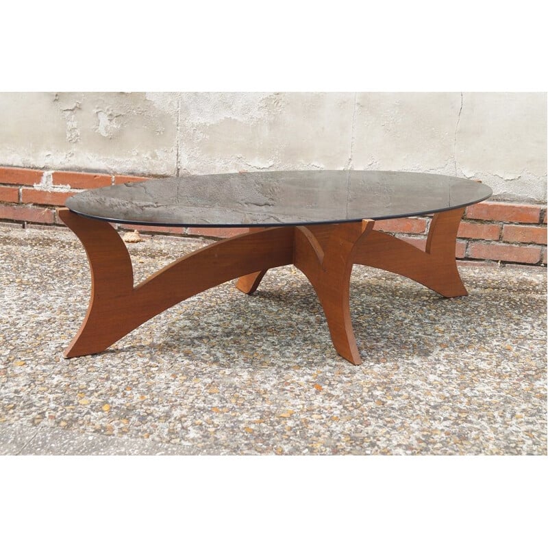 Table basse vintage Hugues Poignant 1960