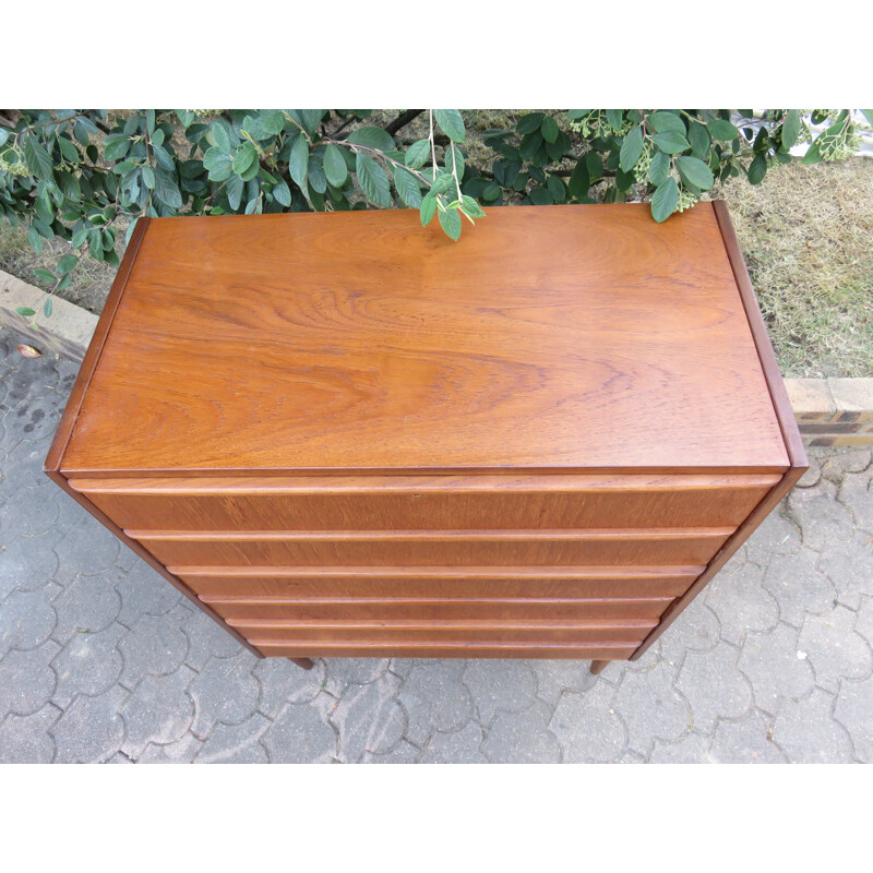 Vintage teak chest of drawers with 6 drawers Denmark 1960
