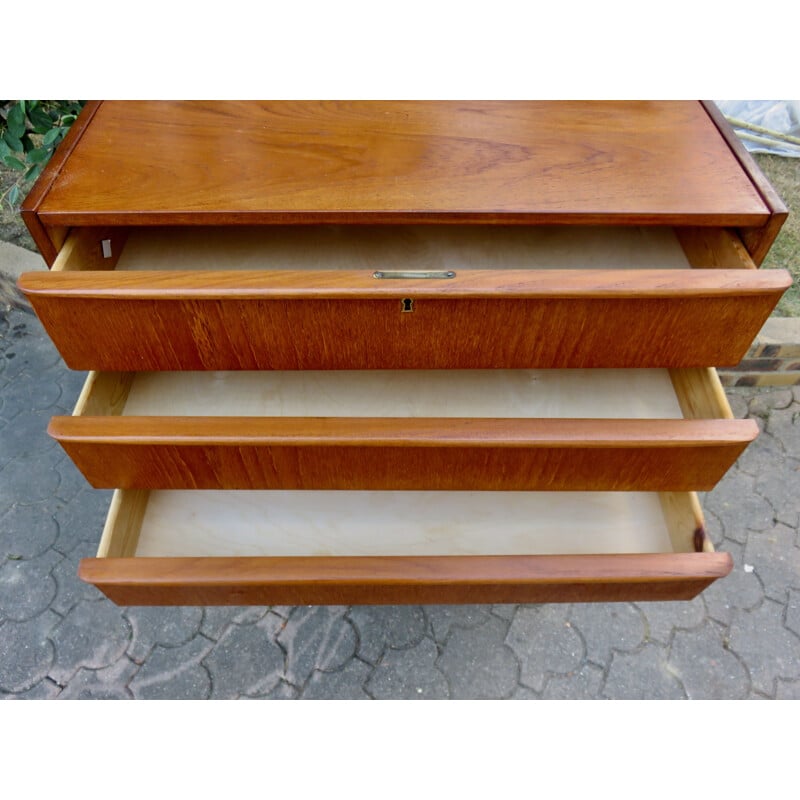 Vintage teak chest of drawers with 6 drawers Denmark 1960