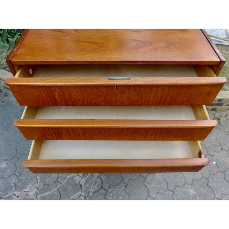 Vintage teak chest of drawers with 6 drawers Denmark 1960