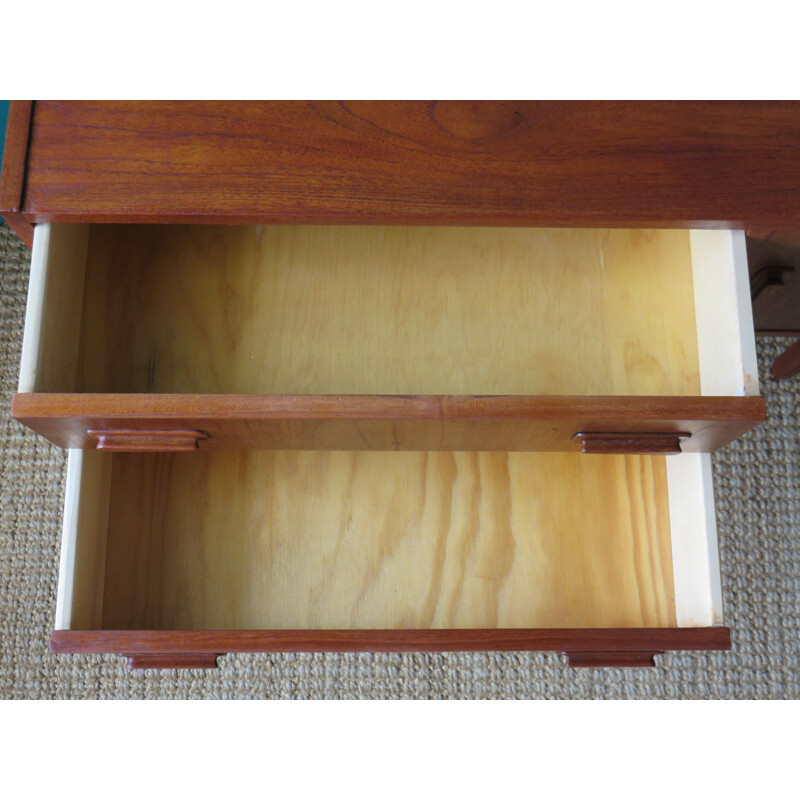 Chest of drawers or vintage teak console. Denmark 1955