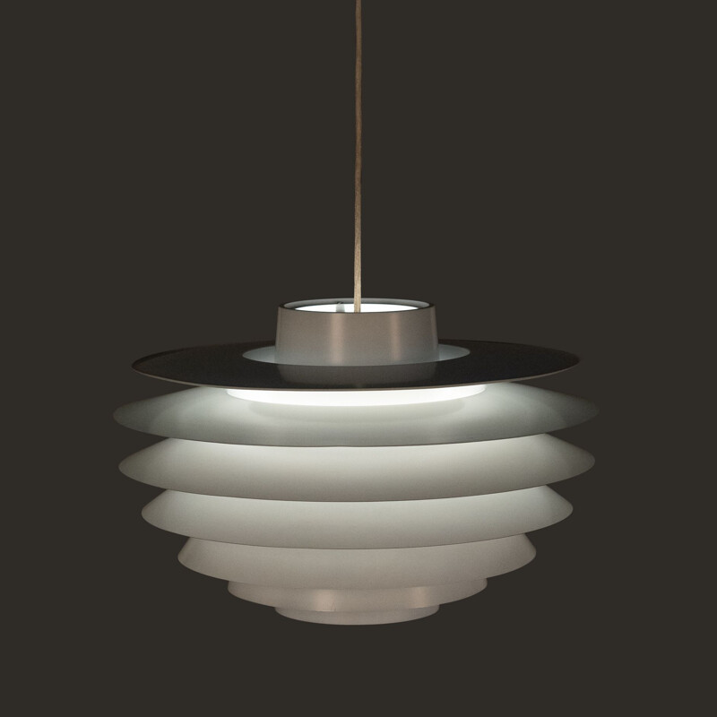 Vintage Big white Verona Pendant by Svend Middelboe for Nordisk Solar, 1960s