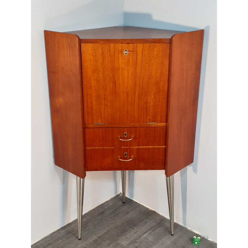 Teak Vintage Bar Corner Cabinet by Talgøs Møbelfabrikkk, Norwegian 1957