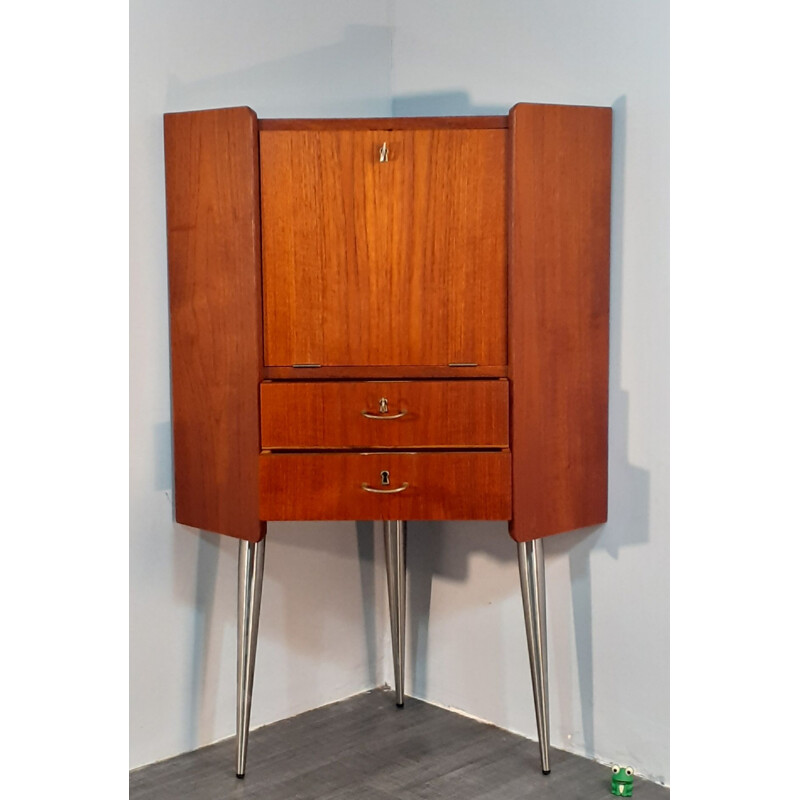 Teak Vintage Bar Corner Cabinet by Talgøs Møbelfabrikkk, Norwegian 1957