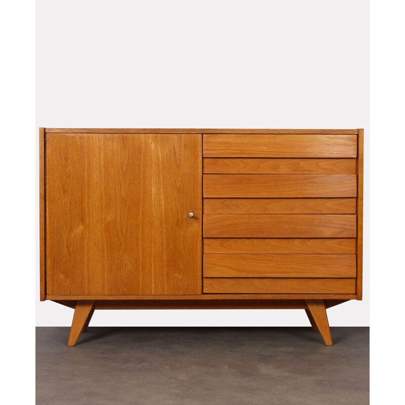 Vintage oak chest of drawers, model U-458, by Jiri Jiroutek for Interier Praha, 1960