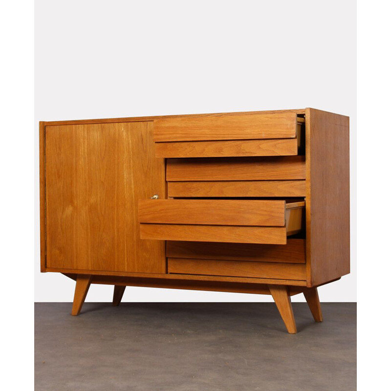 Vintage oak chest of drawers, model U-458, by Jiri Jiroutek for Interier Praha, 1960