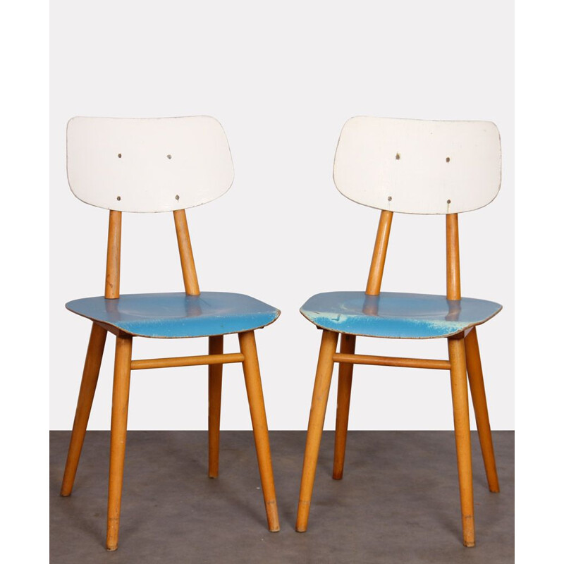 Pair of vintage wooden chairs, 1960