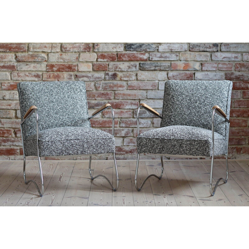 Pair of vintage Armchairs from "Wschód" Zadziele, Bauhaus 1950s