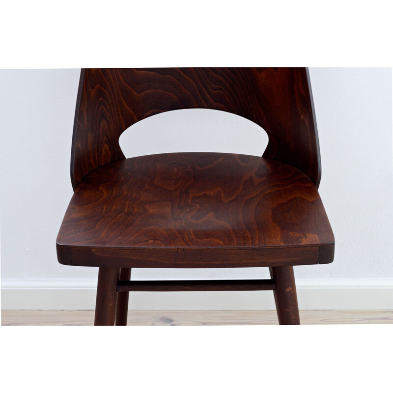 Set of vintage 8 Chairs by Oswald Haerdtl, Beech Veneer, Oil Finish
