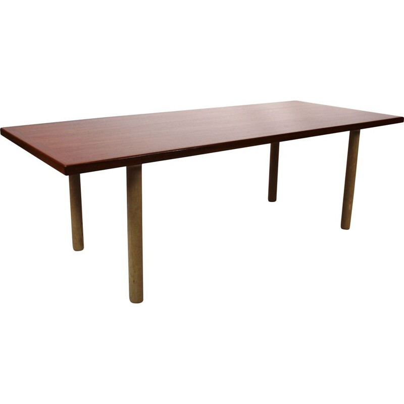 Mesa de centro vintage de teca y roble de Hans J. Wegner para Andreas Tuck, 1960