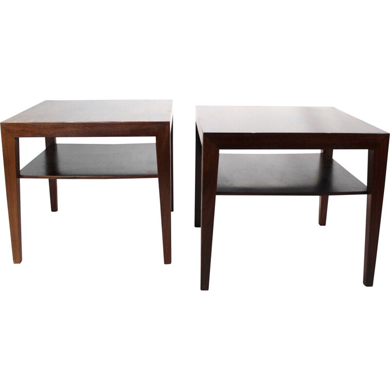 Paire de tables d'appoint vintage en palissandre par Severin Hansen pour le mobilier Haslev 1960 