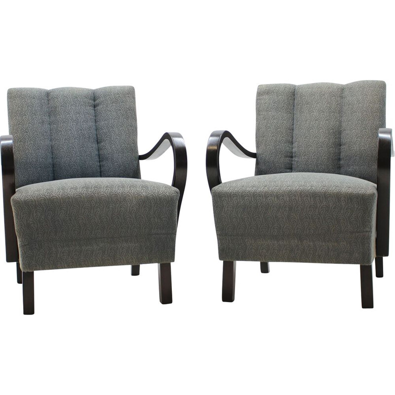 Pair of vintage Armchairs Art Deco Czechoslovakia 1930s