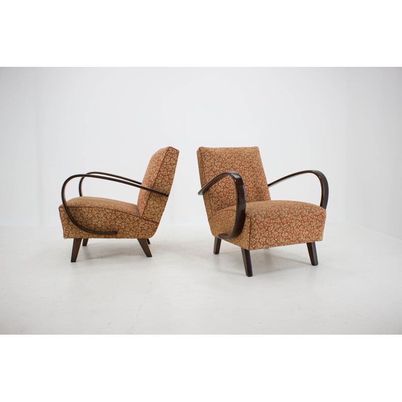 Pair of vintage Armchairs by Jindrich Halabala 1940s