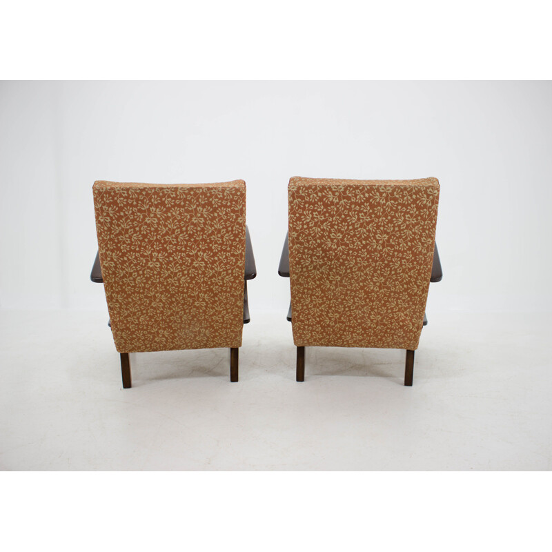 Pair of vintage Armchairs by Jindrich Halabala 1940s