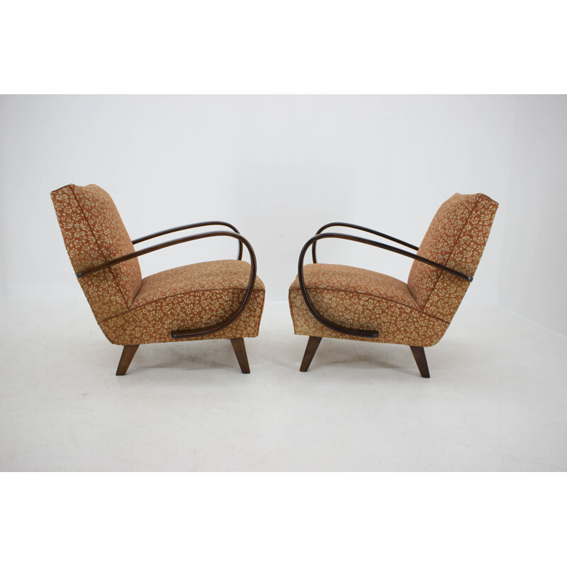 Pair of vintage Armchairs by Jindrich Halabala 1940s