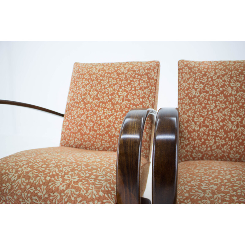 Pair of vintage Armchairs by Jindrich Halabala 1940s