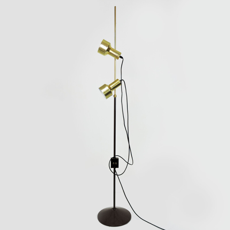 Mid-Century Gold Double Spotlight Floor Lamp, 1960s