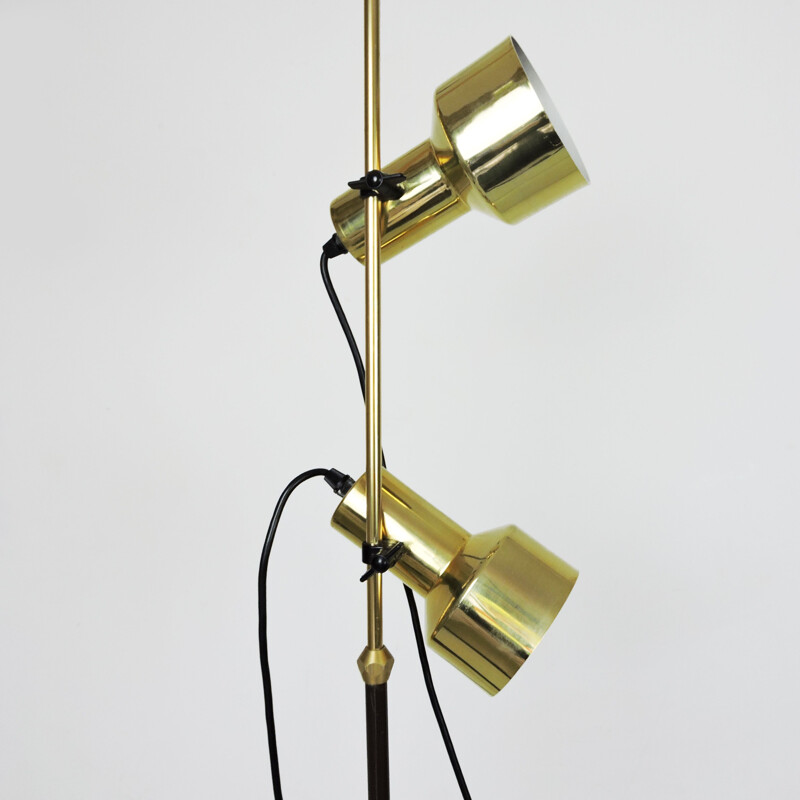 Mid-Century Gold Double Spotlight Floor Lamp, 1960s