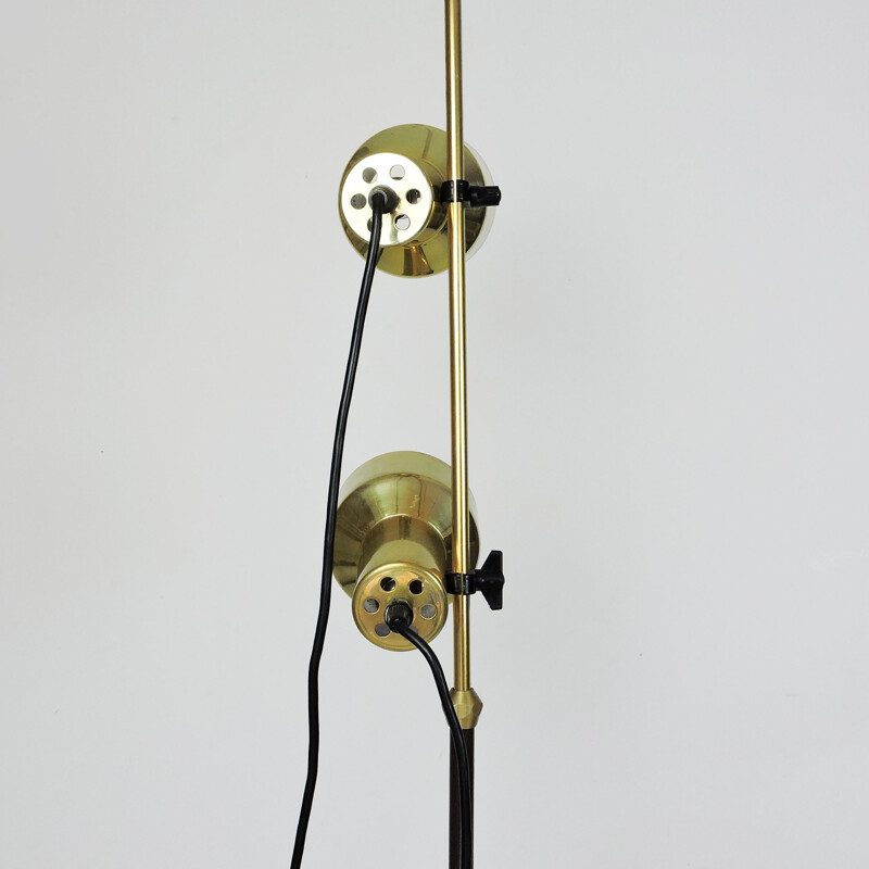 Mid-Century Gold Double Spotlight Floor Lamp, 1960s