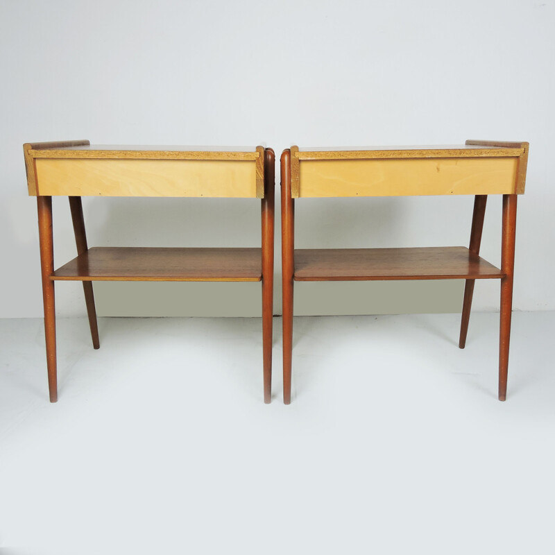 Pair of Mid-Century Teak Nightstands from Carlström & Co Möbelfabrik 1960