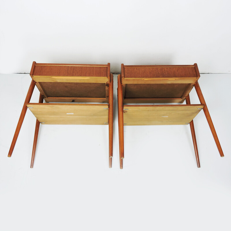 Pair of Mid-Century Teak Nightstands from Carlström & Co Möbelfabrik 1960