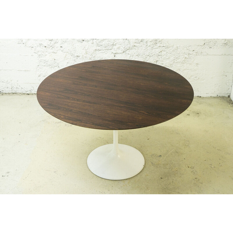 Vintage Tulip table in Rosewood from Eero Saarinen Ø 120 cm - Knoll - 1970