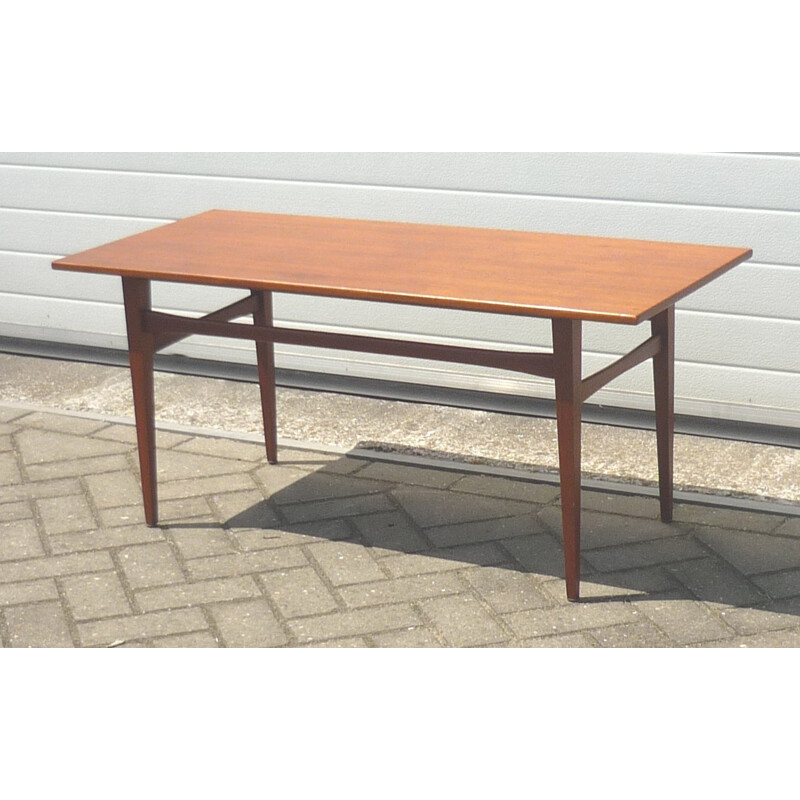 Scandinavian long coffee table in teak - 1950s