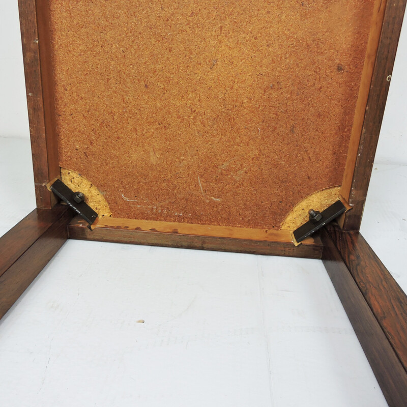 Vintage coffee table in rosewood and green tiles, 1970