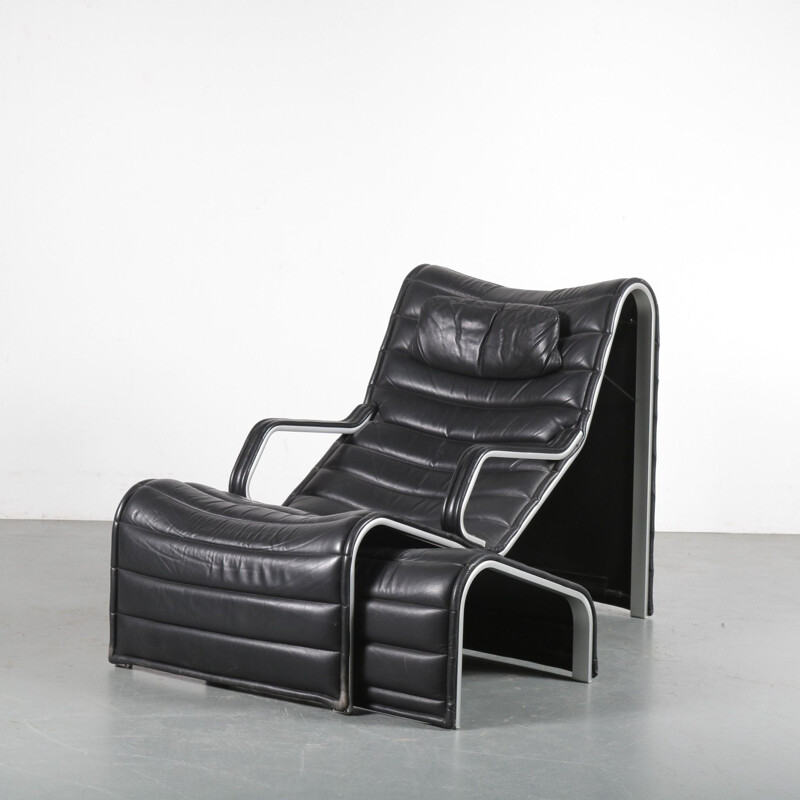 Vintage Lounge Chair with Ottoman for Möbelkultur AB Eric Sigfrid Persson  in Sweden, 1970
