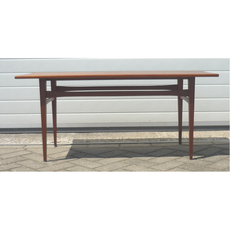 Scandinavian long coffee table in teak - 1950s