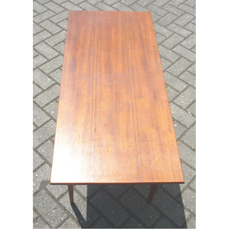 Scandinavian long coffee table in teak - 1950s