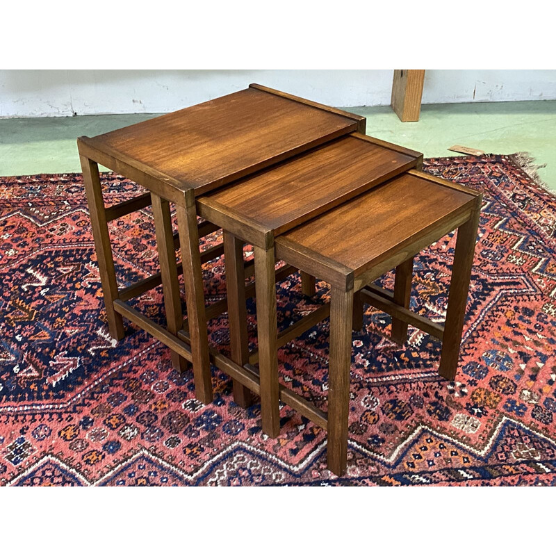 Vintage mahogany nesting tables 1970