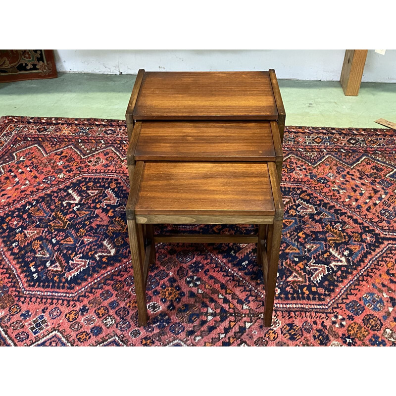 Vintage mahogany nesting tables 1970