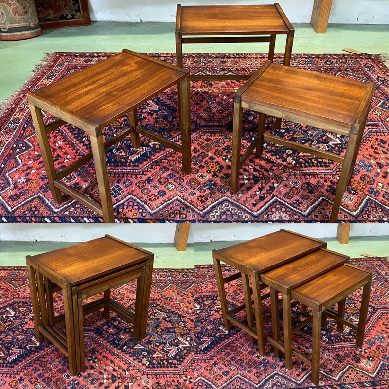 Vintage mahogany nesting tables 1970