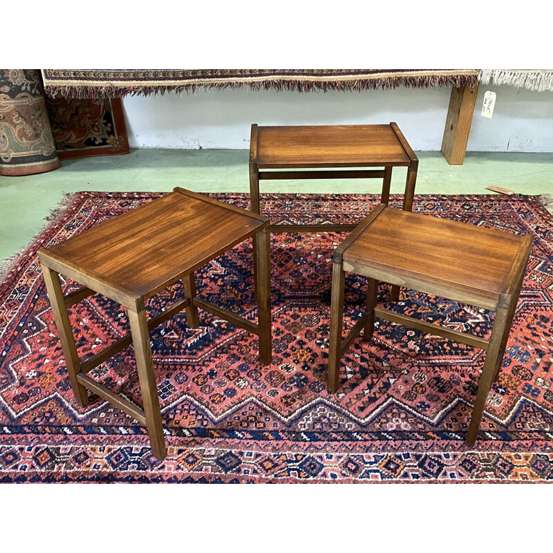 Vintage mahogany nesting tables 1970