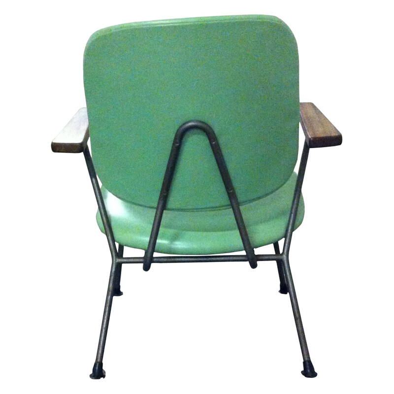 Pair of Kembo vintage chairs green colour, H.W. GISPEN - 1950s