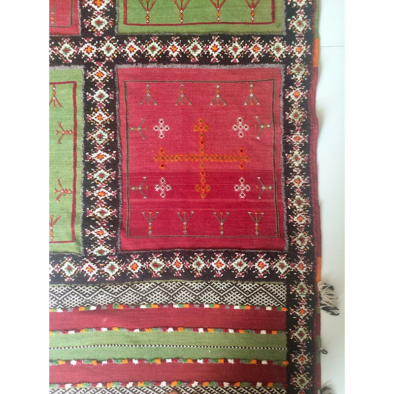 Vintage Berber kilim carpet 110x210cm
